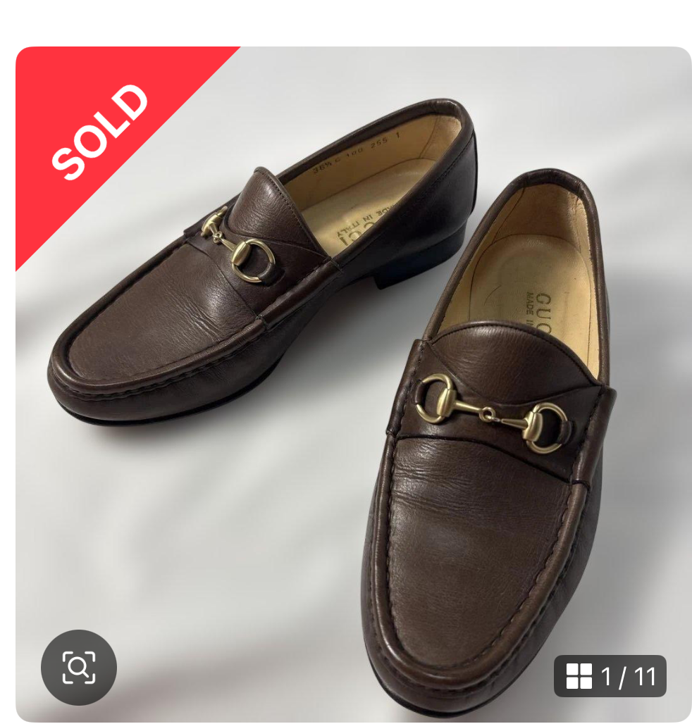 販売したGUCCIの茶色いホースビットローファー