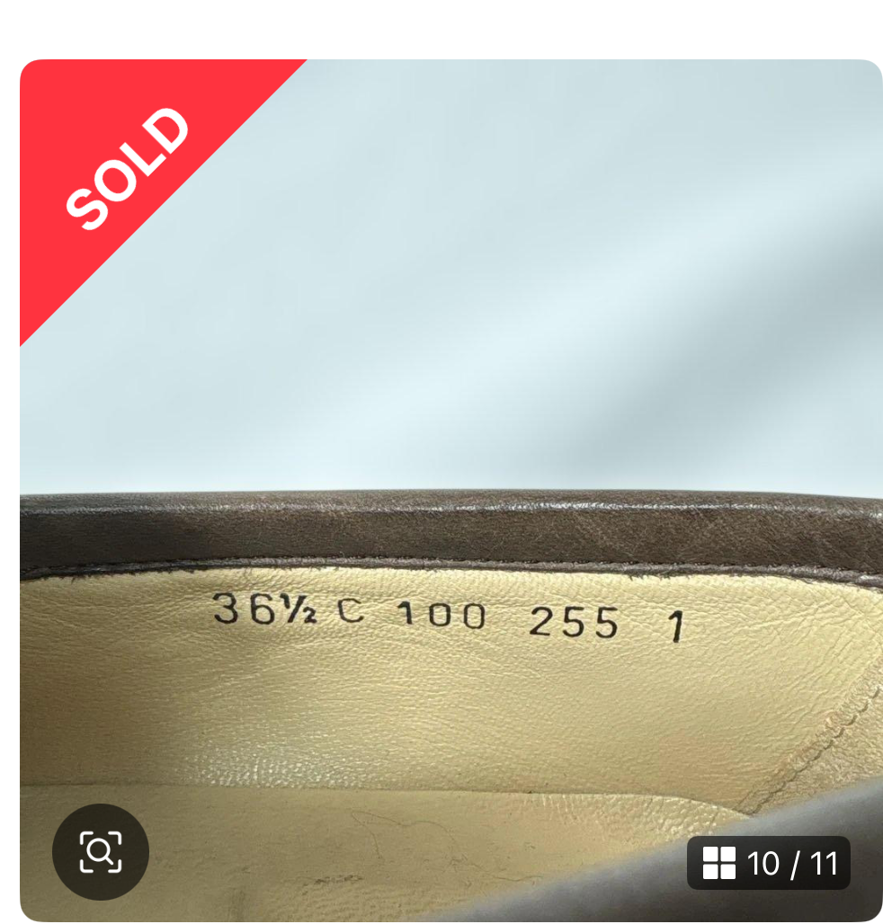 GUCCIのローファー内部にあるサイズ表記